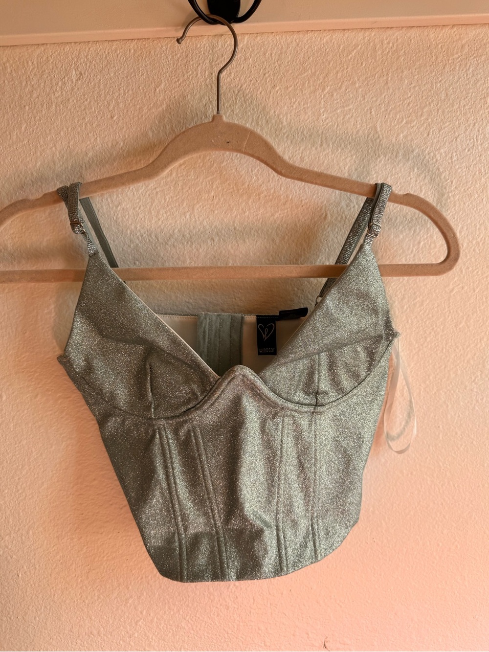 Windsor Silver Shimmer Underwire Bustier Top